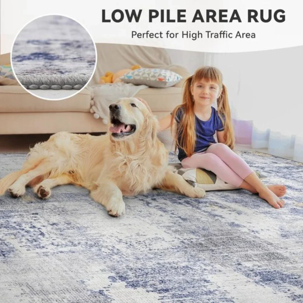 New 8x10 Area Rug, Washable Modern Abstract Carpet for Home, Room or Office